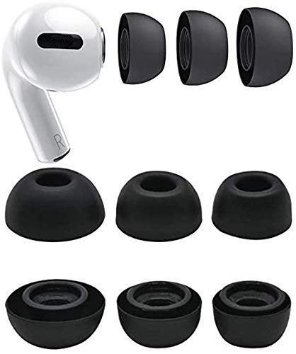 Zotech Replacement Silicone Ear Tips for Airpods Pro 3 Pairs SML Black