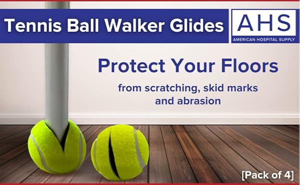 American Hospital Supply AHS Tennis Balls for Walker Legs Pack of 4 Easy Installation Yellow Tennis Balls for Seniors - Image 5