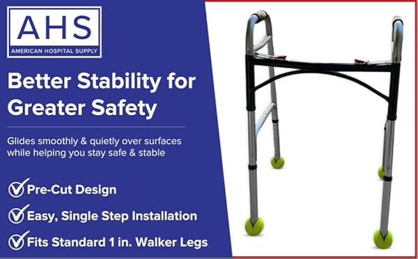 American Hospital Supply AHS Tennis Balls for Walker Legs Pack of 4 Easy Installation Yellow Tennis Balls for Seniors - Image 6