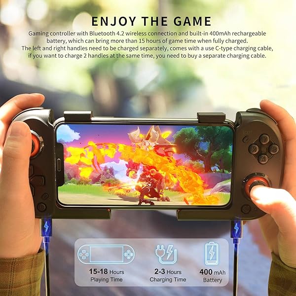 arVin Wireless Gaming Controller: Portable Bluetooth Gamepad for iPhone 15/14/13 & Samsung Galaxy - Perfect for Call of Duty & Genshin - Image 6
