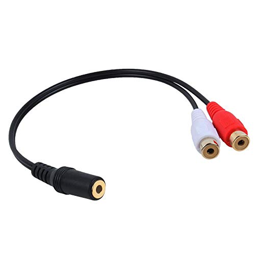 axGear 35mm Female to RCA Female Audio Converter Cable for Aux to AV Audio Connection