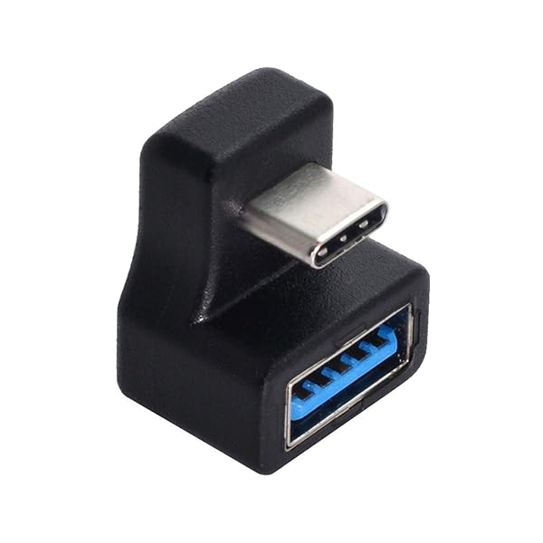 cablecc 180 Degree Up & Down Angled Type-C USB-C OTG to USB 3.0 Female Extension Adapter for Cell Phone & Tablet - Image 6