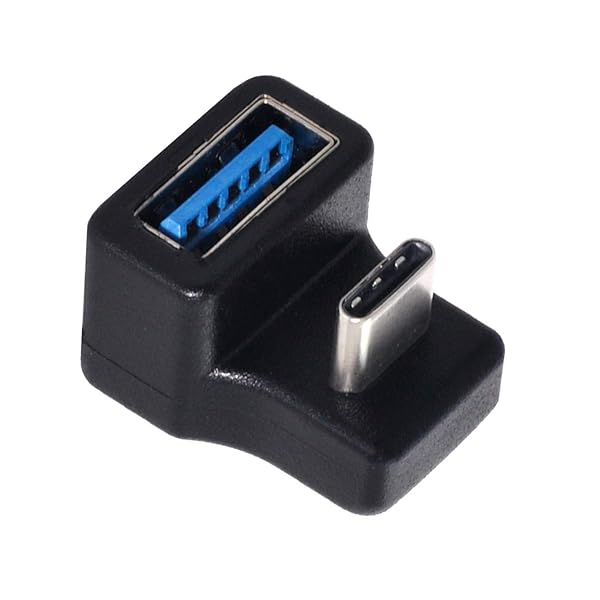 cablecc 180 Degree Up & Down Angled Type-C USB-C OTG to USB 3.0 Female Extension Adapter for Cell Phone & Tablet - Image 7