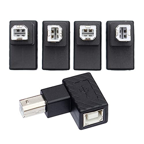 Cablecc 4Pcs USB 2.0 B Type Male to Female Extension Adapter 90 Degree for Disk Scanner Horizontal Vertical Angled - Image 3
