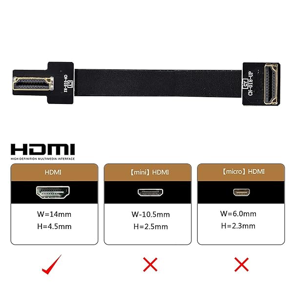 Cablecc CYFPV Dual 90 Degree HDMI Male to Male Flat Cable 30cm for FPV HDTV Multicopter Aerial Photography - Image 9