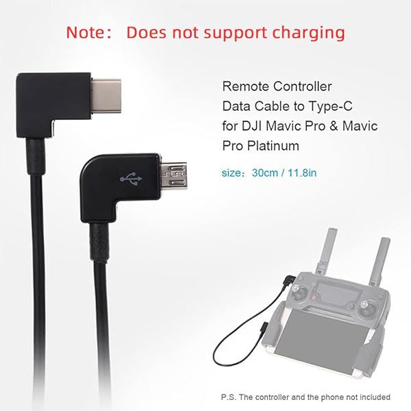 Buy Cablecc Type-C to Micro USB Remote Controller Data Cable for DJI Mavic Pro & Platinum - Essential RC Accessories - Image 4