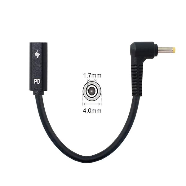 Type C USB-C to DC 4.0x1.7mm Power Cable for Laptop Charging (18-20V) - Fast PD Charge - Image 5
