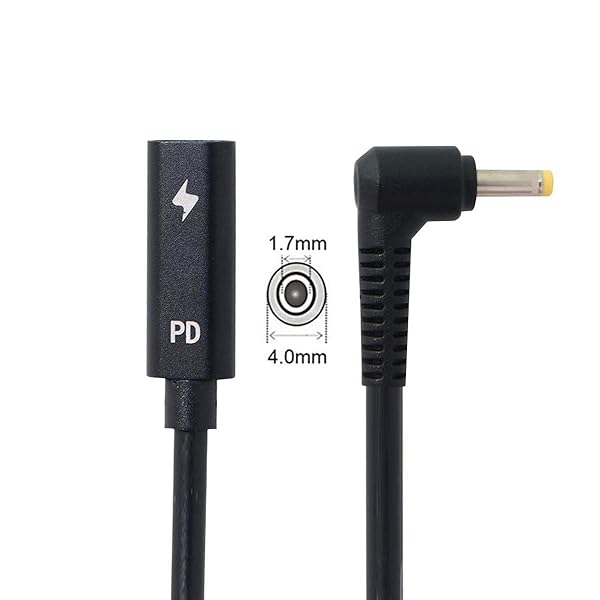 Type C USB-C to DC 4.0x1.7mm Power Cable for Laptop Charging (18-20V) - Fast PD Charge - Image 6
