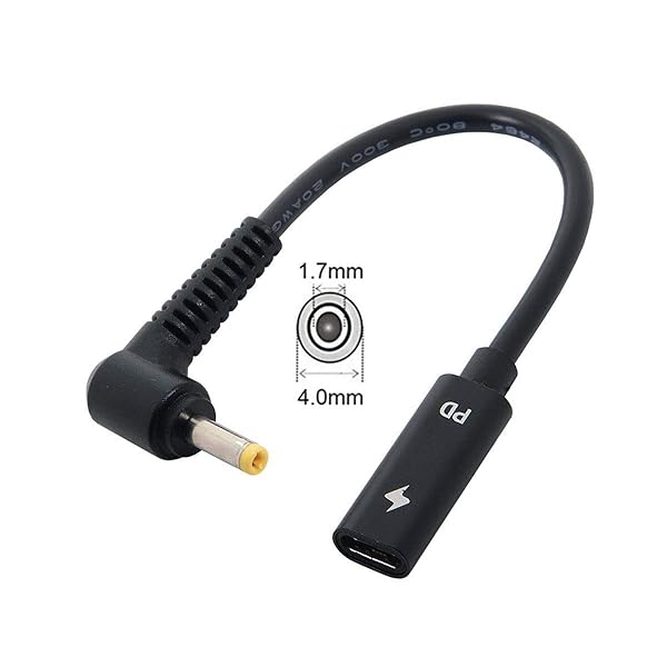 Type C USB-C to DC 4.0x1.7mm Power Cable for Laptop Charging (18-20V) - Fast PD Charge - Image 9