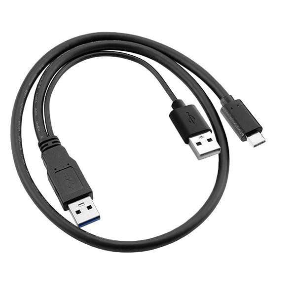 Buy Cablecc Type-C USB-C to USB 3.0 & USB 2.0 Dual Power Data Y Cable for Laptops & Hard Drives - Image 2