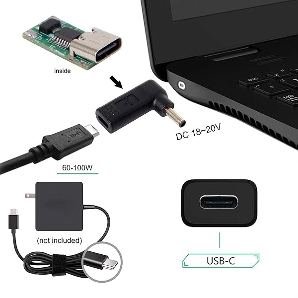 cablecc USB 3.1 Type C USB-C to DC 4.5x3.0mm Adapter PD Emulator Trigger 90 Degree Angled - Image 6