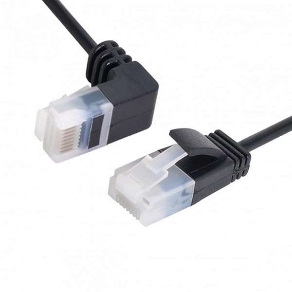 Ultra Slim Cat6 Ethernet Cable 90 Degree RJ45 - 2M Down Angled UTP Patch Cord for Laptop, Router & TV Box - Image 5