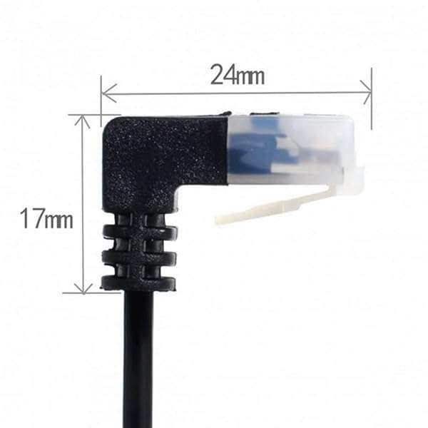 Ultra Slim Cat6 Ethernet Cable 90 Degree RJ45 - 2M Down Angled UTP Patch Cord for Laptop, Router & TV Box - Image 6