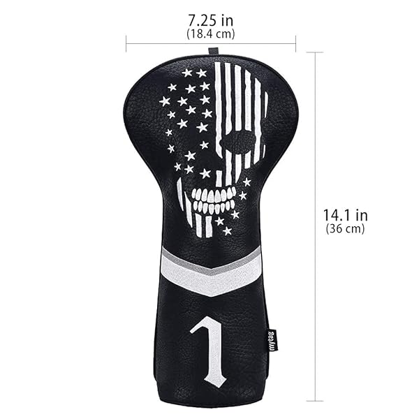 Caiobob Mytag Golf Skull Skeleton Head Cover Black Leather Set for Driver Fairway Wood Hybrid 1pc Driver Cover - Image 6