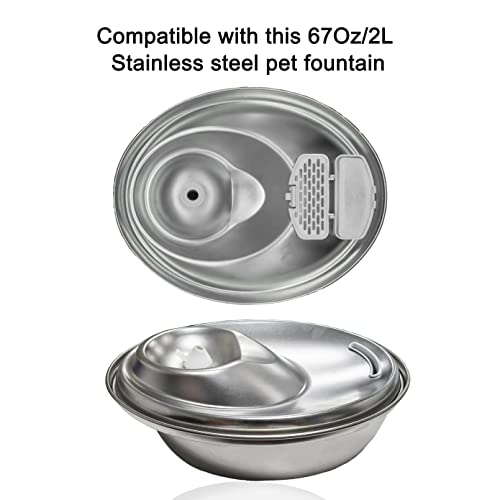 Cat Water Fountain Filter Replacement for 67Oz Stainless Steel Pet Fountain Includes 8 Filters and 8 Sponges for Dogs and Cats - Image 4