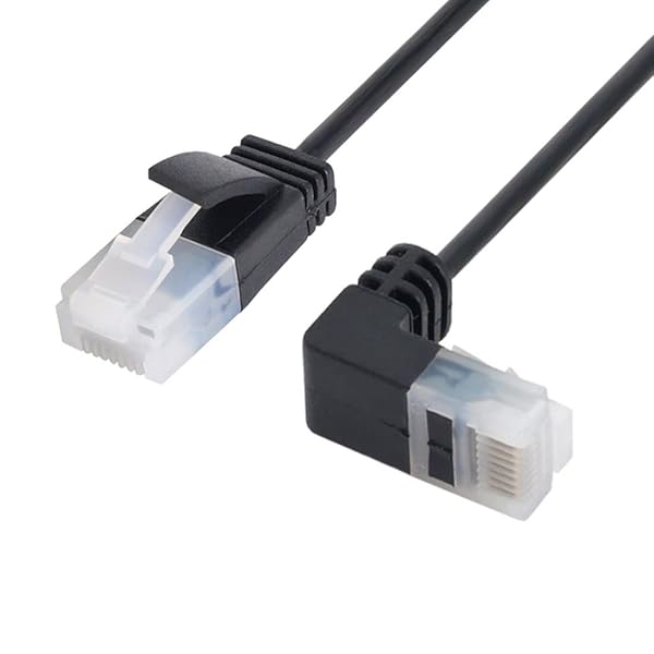 Chenyang Cat6 RJ45 Ultra Slim 90 Degree Ethernet Cable 0.5M for Laptop, Router & TV Box