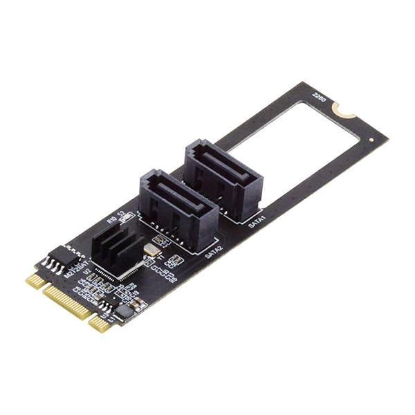 Chenyang M.2 NGFF Key B+M to 2 SATA 3.0 Adapter Card JMB582 - 6Gbps Hard Drive Extension for 2280mm SSDs