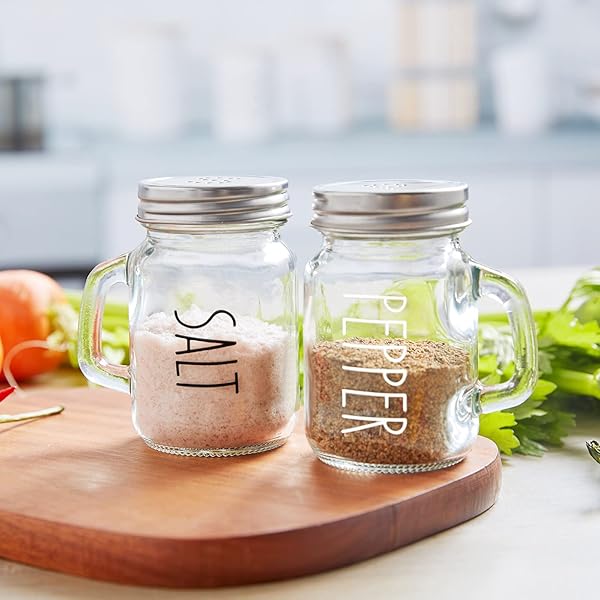 ZOSUJO Clear Glass Salt and Pepper Shakers Set 4 oz Cute Kitchen Decor for Home Restaurants Wedding Transparent Shaker with Stainless Steel Lids - Image 9