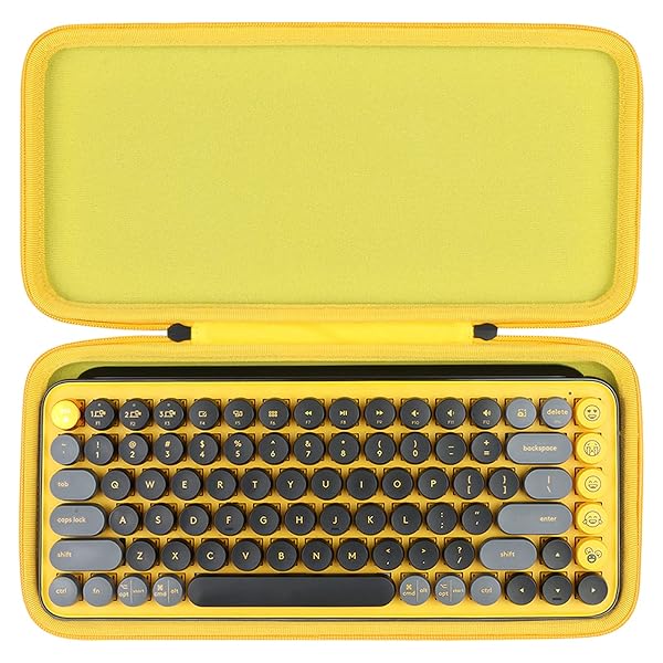 co2CREA Hard Case for Logitech POP Keys - Black & Blast Yellow Replacement