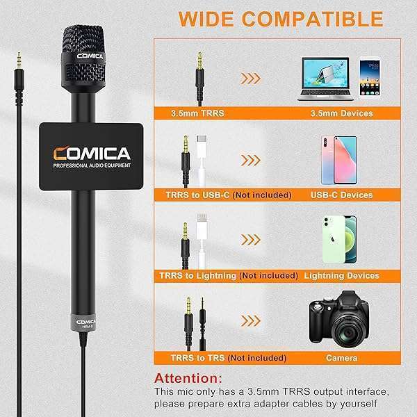 Comica Handheld Interview Microphone HRM-S: Best 3.5mm Cardioid Mic for Smartphones, Laptops & DSLRs - Image 3