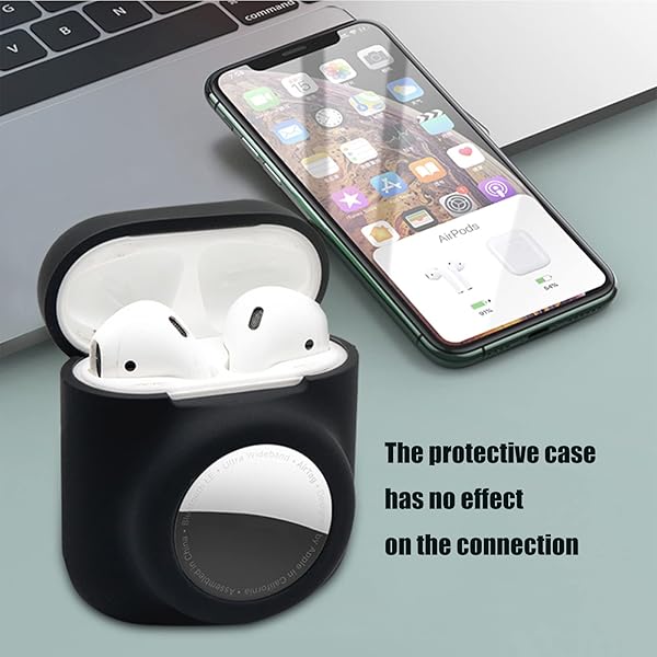Glow in the Dark Airpods 1st 2nd Case with Airtag Holder 2 in 1 Anti-Scratch Anti-Fall Anti-Lost Cover Skin Glow Blue - Image 5