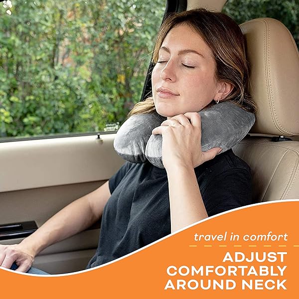 Comfortable Memory Foam Travel Neck Pillow with Washable Cover - Essential Airplane Accessory for Neck Pain Relief & Sleep - Image 14