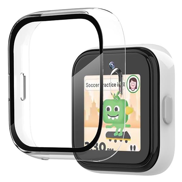 1-Pack Compatible Syncup Kids Watch Screen Protector, Hard PC Overall Protective Case Tempered Glass Cover Accessories for T-Mobile Syncup Kids