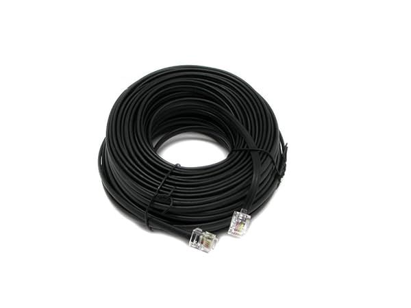 100 Ft Trisonic Black Line Cord Modular Extension - Durable & Versatile Power Solution