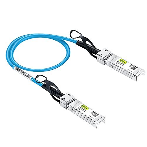 10Gtek Blue 10G SFP+ DAC Cable Twinax for Ubiquiti UniFi Devices 0.3 Meter 1ft High Speed Connection