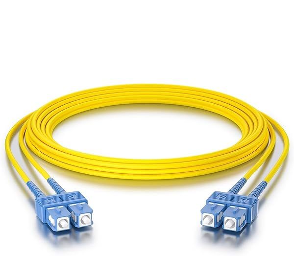 10Gtek Fiber Patch Cable SC to SC OS2 10Gb Singlemode Jumper Duplex 9/125 LSZH Yellow 2 Meter 6.6 Feet Fiber Optic Cord