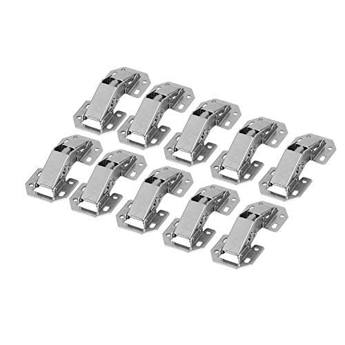 10PCS 3-Inch Stainless Steel Soft Closing Cabinet Hinges - No-Drill, 90 Degree, Full Overlay Design