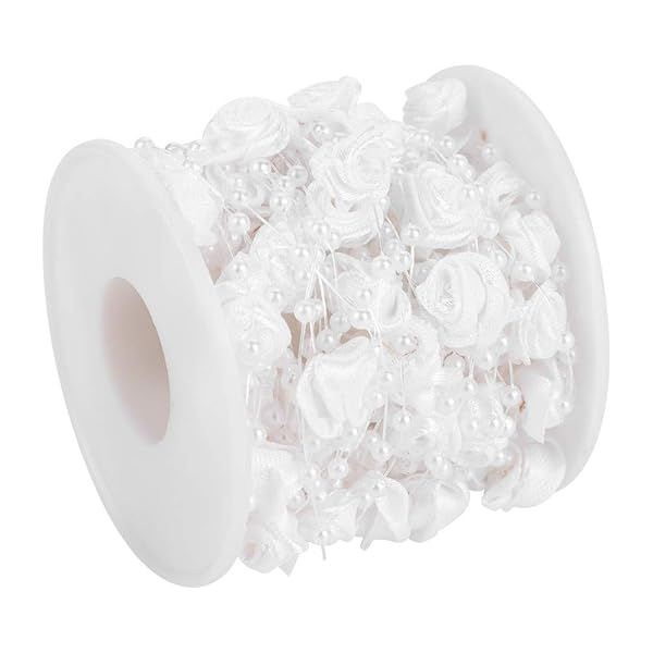 10m Rose Pearl String Beads for Wedding & Party Decor | DIY Crafts & Accessories (White)