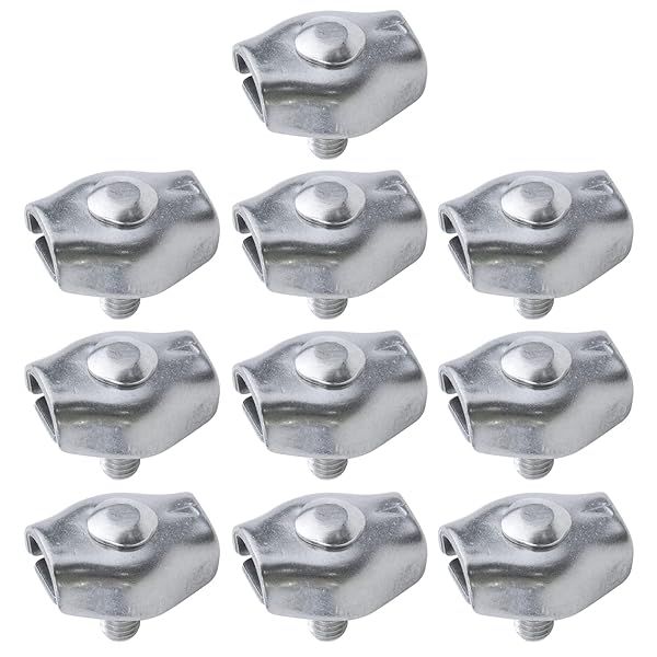 10pcs Antrader 304 Stainless Steel M4 Wire Rope Clip Cable Clamp for 5/32 Inch Wire Rope
