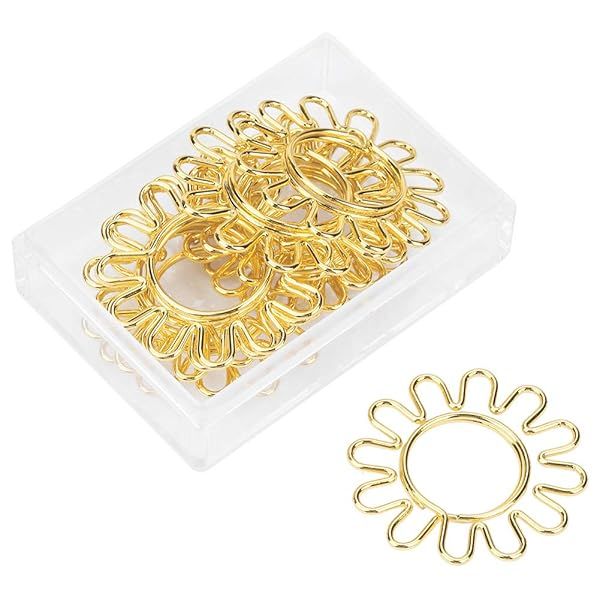 10pcs Sunflower Paper Clips - Cute Bookmark & Document Organizers for Stationery Lovers