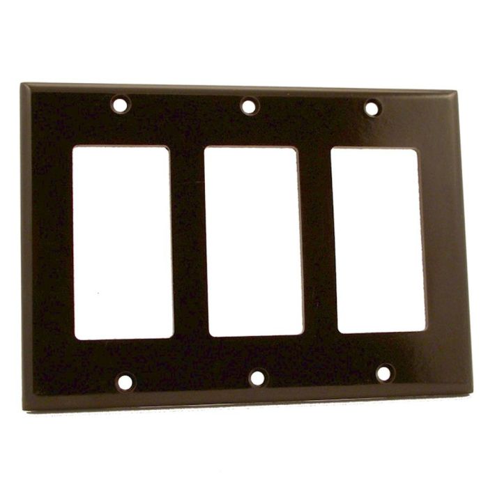 Leviton 80411 3-Gang Decora Wallplate - Brown Thermoset GFCI Device Mount, Standard Size