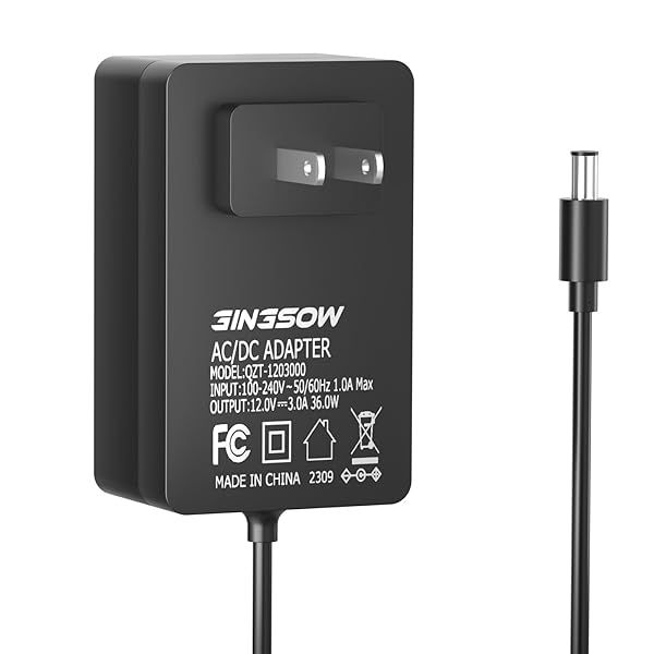12V 3A Power Supply Adapter - GINGSOW AC to DC LED Driver for Strip Lights, CCTV, Router | 36W, 1.5M Cable
