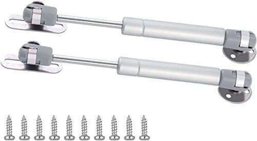 150N Gas Support Hinges for Cabinets - 6 Inch Soft Open & Close Lift Supports (2 Pack)