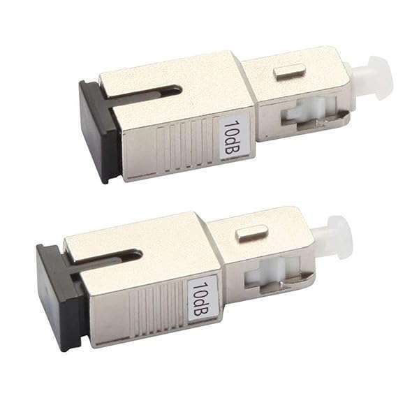 2 Pack 10dB SC Fiber Optic Attenuator - Single Mode Fixed In-Line, SM SC/UPC Male to Female, Options: 3dB, 5dB, 7dB, 10dB