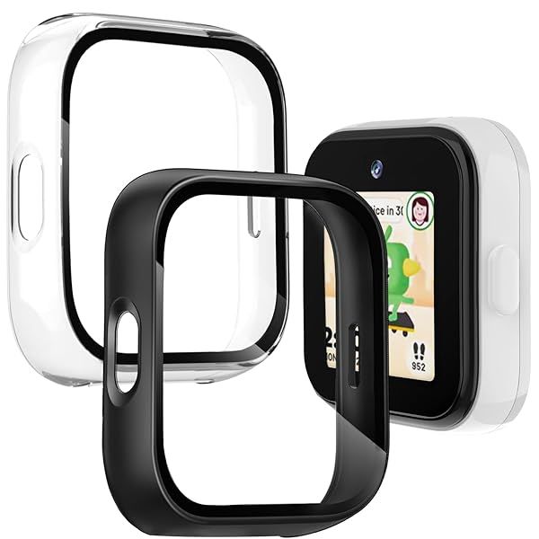 Snyeest 2-Pack Compatible with Sync up Kids Watch Screen Protector, Hard PC Overall Protective Case Tempered Glass Cover Accessories for T-mobile