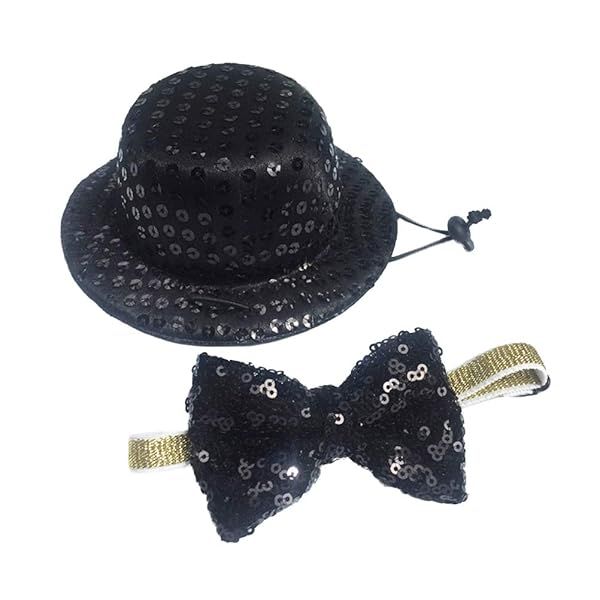 2-Pack Dog Costume: Funny Top Hat & Bow Tie for Small Dogs - Perfect Party Accessories!