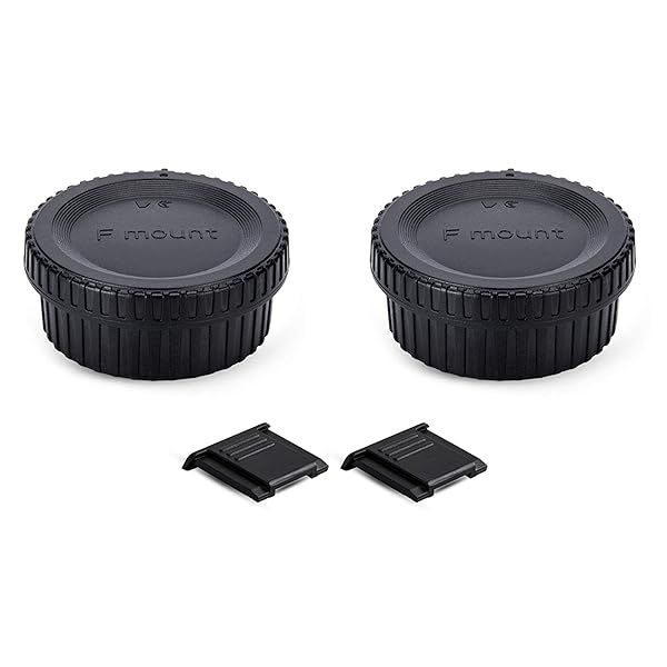 2 Pack F Mount Body Cap & Rear Lens Cap for Nikon D3500, D5600, D850 & More - Essential Camera Protection