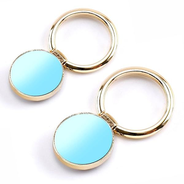 [2 Pack] Round Mirror Design Cell Phone Ring Holder Stand, 360 Degree Rotation and 180 DegreeAdjustable Finger Ring Kickstand with Polished Metal