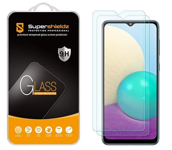 Supershieldz 2 Pack Tempered Glass Screen Protector for Samsung Galaxy A02 Anti Scratch Bubble Free