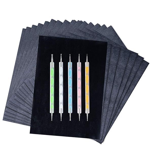 200 Sheets Carbon Paper & 5 Ball Styluses for DIY Art, Woodworking & Tracing - Perfect for Canvas & Craft Projects