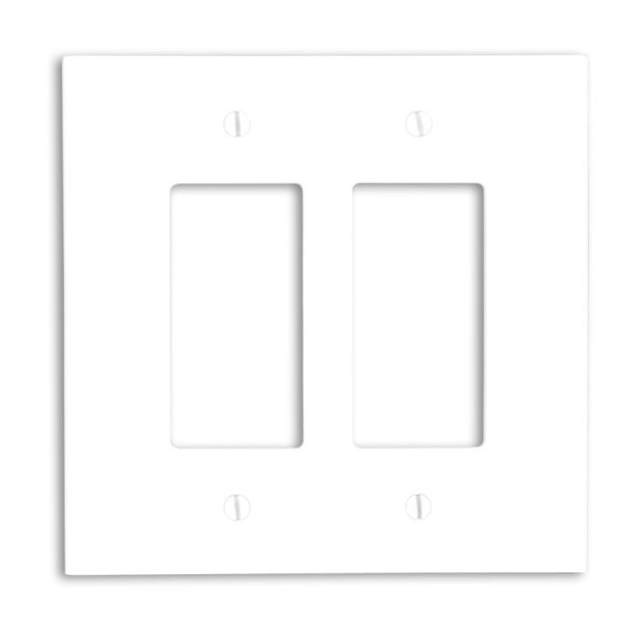 Leviton 88602 Oversized 2-Gang Decora Wallplate - White Thermoset GFCI Device Mount