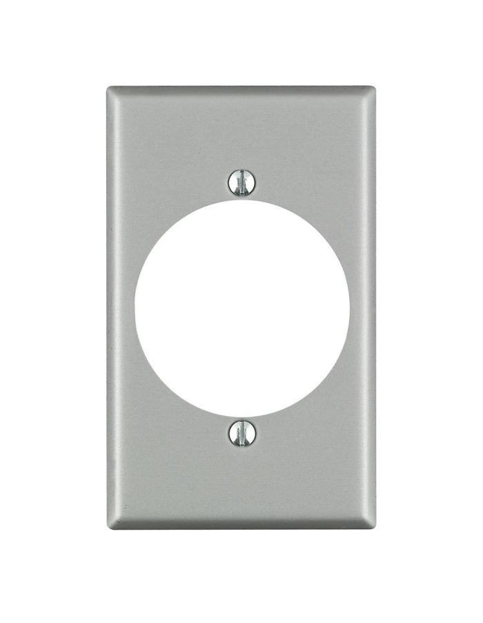 Leviton 4927 1-Gang Flush Mount Wallplate - Durable Steel & Aluminum Device Receptacle, 2.15 Inch Diameter