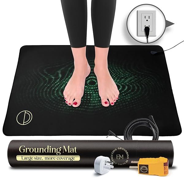 24x35in Grounding Mat Kit for Energy & Wellness - Carbon Infused Sleep Pad Reduces Fatigue & Stress