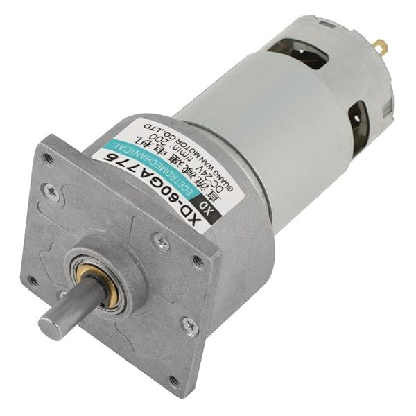 24V Mini DC Gear Motor 35W - Adjustable Speed, Metal, 200RPM CW/CCW for Robotics & DIY Projects