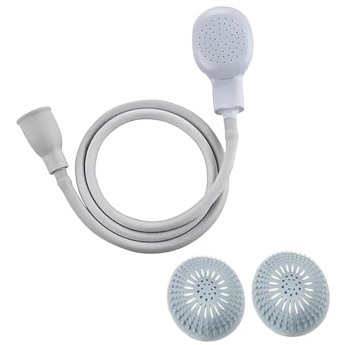 2m Sink Hose Faucet Sprayer: Handheld Shower Head for Baby, Pets, & Washing Vegetables - Includes 2 Hair Catcher Strainers