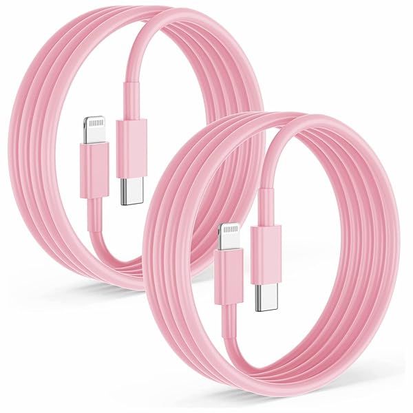 2 Pack Apple iPhone 14 Pro Max Fast Charger Cable Pink 6ft MFi Certified USB Type C to Lightning Charging Cord for iPhone 14 13 12 Pro